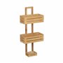 Relaxdays Serviteur de douche en bambou H x l x P: 65 x 28 x 15,5 cm 3 étages compartiments panier corbeille à suspendre étagère