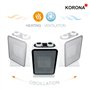 Korona 60001 Radiateur soufflant électrique |Technologie de chauffage céramique | Sécurité anti-renversement | Protection contre