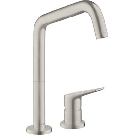 Hansgrohe 2 Loch Spültischmischer Axor Citterio M steel mit Schwenkauslauf 34820800
