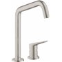 Hansgrohe 2 Loch Spültischmischer Axor Citterio M steel mit Schwenkauslauf 34820800