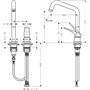 Hansgrohe 2 Loch Spültischmischer Axor Citterio M steel mit Schwenkauslauf 34820800