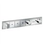 Module thermostatique RainSelect encastréavec 3 fonctions chroméé