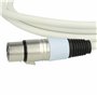 vhbw Câble lumière DMX prise XLR mâle et femelle compatible avec éclairage scénique, projecteurs - 3 broches, câble PVC, blanc, 