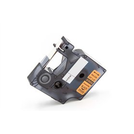 vhbw Ruban remplacement pour Dymo 18434 pour imprimante d'étiquettes 9mm Noir sur Orange