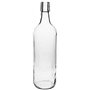 mikken Lot de 2 bouteilles en verre vides de 1000 ml avec bouchon mécanique en porcelaine à remplir soi-même, avec 2 étiquettes 