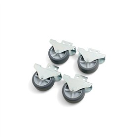 Design61 Lot de 4 roulettes fixes à visser sur le côté - 30 x 14 mm - Avec surface de roulement souple