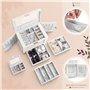 Yorbay Boîte à Bijoux Grande Coffret à Bijoux Verrouillable avec Miroir 4 Étages 3 Tiroirs Doublure en velours avec Boîte de voy
