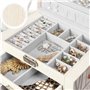 Yorbay Boîte à Bijoux Grande Coffret à Bijoux Verrouillable avec Miroir 4 Étages 3 Tiroirs Doublure en velours avec Boîte de voy