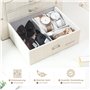 Yorbay Boîte à Bijoux Grande Coffret à Bijoux Verrouillable avec Miroir 4 Étages 3 Tiroirs Doublure en velours avec Boîte de voy