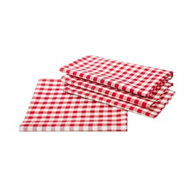 texpot Lot de 4 sets de table à carreaux rouges et blancs - Dimensions : 33 x 45 cm - Élégants sets de table 100 % coton - Style