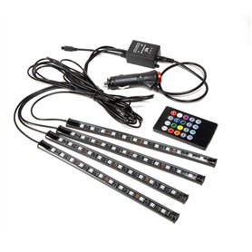 Technaxx Éclairage intérieur de Voiture avec Adaptateur de Voiture 12V TX-140 - Bandes LED Multicolores