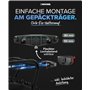 BÜCHEL Feu arrière de vélo LED pour porte-bagages - Fabriqué en Allemagne - Feu arrière de vélo rechargeable par USB-C - Montage