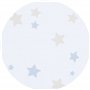 babybay Tour de lit piqué compatible avec le modèle Boxspring XXL, blanc mélange d'étoiles sable/bleu azur