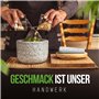 NATURSCHMIED Mortier avec pilon et couvercle – Fermeture AirProof 2.0 + tampon SolidStand | 750 ml – Mortier en granit gris clai