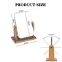 Rotatif à 360 degrés Miroir de Bureau en Bois Transparent Haut avec Support Miroir