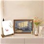 Miroir Sur Pied de Maquillage, Petit Miroir, Rotatif à 360 degrés Miroir de Bureau en Bois Transparent Haut avec Support Miroir 