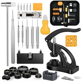 YEHEI Kit de réparation de montre en métal + outil pour presser les montres - Kit d'outils pour remplacer la batterie de montre