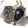 JewelryWe Montre de Poche à Quartz avec boîtier décoratif Le Squelette Echelle numérique rétro