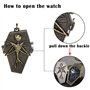 JewelryWe Montre de Poche à Quartz avec boîtier décoratif Le Squelette Echelle numérique rétro