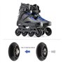 Lot de 8 roues de roller en polyuréthane de 70 mm de dureté 82 A - Noir - Avec roulements ABEC-7