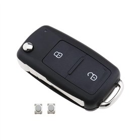 ECSiNG Coque de rechange pliable à 2 boutons pour clé de voiture compatible avec VW Amarok 2012-2020 Transporter 2011-2019 avec