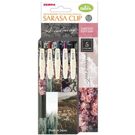Zebra Sarasa Clip 0.5 Lot de stylos à encre gel – A Calming Moment Édition limitée (5 couleurs)