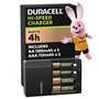 Duracell - chargeur de piles AA et AAA en 4 heures (2 piles AA et 2 piles AAA rechargeables incluses)