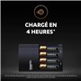 Duracell - chargeur de piles AA et AAA en 4 heures (2 piles AA et 2 piles AAA rechargeables incluses)
