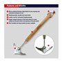 Spear & Jackson 4584SWH – Binette Ailée à Manche Court – Désherbeur de Précision en Acier Inoxydable pour Espaces Étroits, Terra