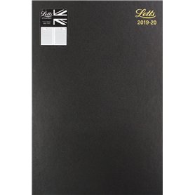 Letts Agenda scolaire standard A4 19–20 jour/page avec rendez-vous 13 mois – Noir