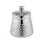 Café Olé AHS-013 Arabica Sucrier martelé avec couvercle en acier inoxydable 18/10 poli miroir Garde le sucre frais