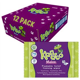 Kandoo Melon Sensitive Lingettes | 12 paquets de 60 lingettes (12 x 60) | Total de 720 lingettes
