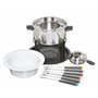 KitchenCraft Service à fondue avec 6 fourchettes Bols en céramique et acier inoxydable