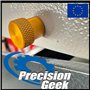 PrecisionGeek Moleté Pouce vis/Vis d'épaule Aluminium M5 x 10mm L-22mm Anodisé Orange Lot de 4