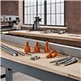 PrecisionGeek Moleté Pouce vis/Vis d'épaule Aluminium M5 x 10mm L-22mm Anodisé Orange Lot de 4