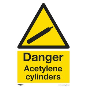 Lot de 10 panneaux de sécurité en plastique rigide Danger - Cylindres en acétylène