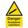 Lot de 10 panneaux de sécurité en plastique rigide Danger - Cylindres en acétylène