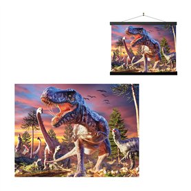 3D LiveLife Affiche murales lenticulaires Attaque de T-Rex de Deluxebase. Poster Dinosaure 3D sans cadre. Décoration murale parf