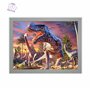 3D LiveLife Affiche murales lenticulaires Attaque de T-Rex de Deluxebase. Poster Dinosaure 3D sans cadre. Décoration murale parf