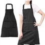 TRIXES Tablier de Chef de Cuisine Noir et Blanc