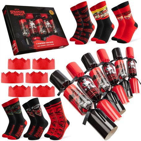 Stranger Things Crackers de Noël Remplis Christmas Crackers Adulte Decoration de Table Originale Lot de 6