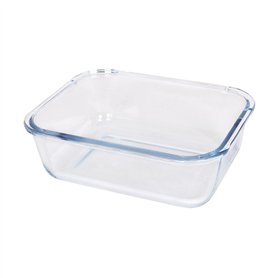 Argon Tableware Plat à Gâteaux Rectangulaire en Verre - 20cm x 15cm - 1x Moyen Profond Tarte Lutin Gâteau au Fromage Pain Éponge