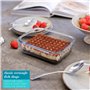 Argon Tableware Plat à Gâteaux Rectangulaire en Verre - 20cm x 15cm - 1x Moyen Profond Tarte Lutin Gâteau au Fromage Pain Éponge