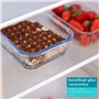 Argon Tableware Plat à Gâteaux Rectangulaire en Verre - 20cm x 15cm - 1x Moyen Profond Tarte Lutin Gâteau au Fromage Pain Éponge