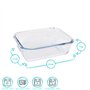 Argon Tableware Plat à Gâteaux Rectangulaire en Verre - 20cm x 15cm - 1x Moyen Profond Tarte Lutin Gâteau au Fromage Pain Éponge