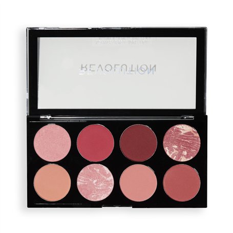 Revolution Ultra Blush Palette - 8 teintes pigmentées mates et scintillantes - Formule poudre facile à estomper - Vegan & Cruelt