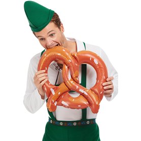 Smiffys Oktoberfest Bretzel gonflable géant marron avec détails en sel