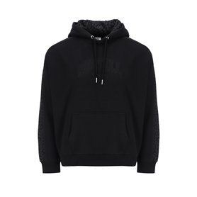 Russell Athletic A31302-IO-099 Jenna-Pull Over Hoody - Leopard Hood Lining Sweatshirt Femme Black Taille XL