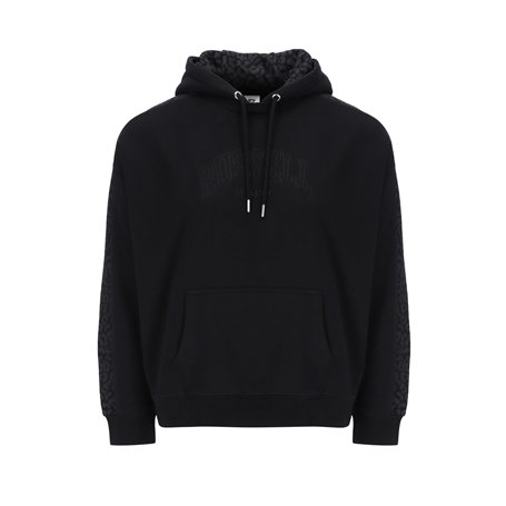 Russell Athletic A31302-IO-099 Jenna-Pull Over Hoody - Leopard Hood Lining Sweatshirt Femme Black Taille XL