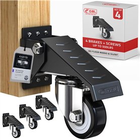 GBL 4 Roulettes Pivotantes Pour Meubles + Vis - 65mm Jusqu'à 225KG - Roulette Sans Traces au Sol pour Charge Lourde - Roue en Ca